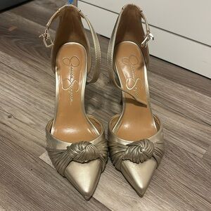 Gold Knot Pointed Heels